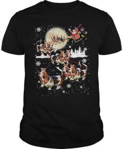 Basset Hound Reindeer Christmas Shirt DAP