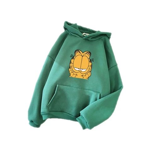 Cartoon Printed Pocket Long Sleeve Hoodies Dap