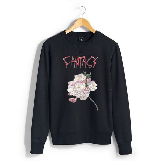Fantasy Flower Black Sweatshirt DAP