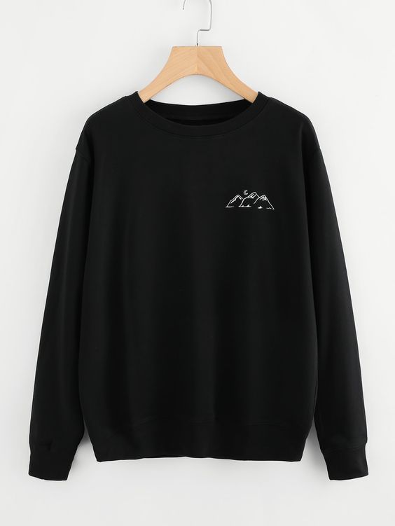 womens black graphic sweatshirt