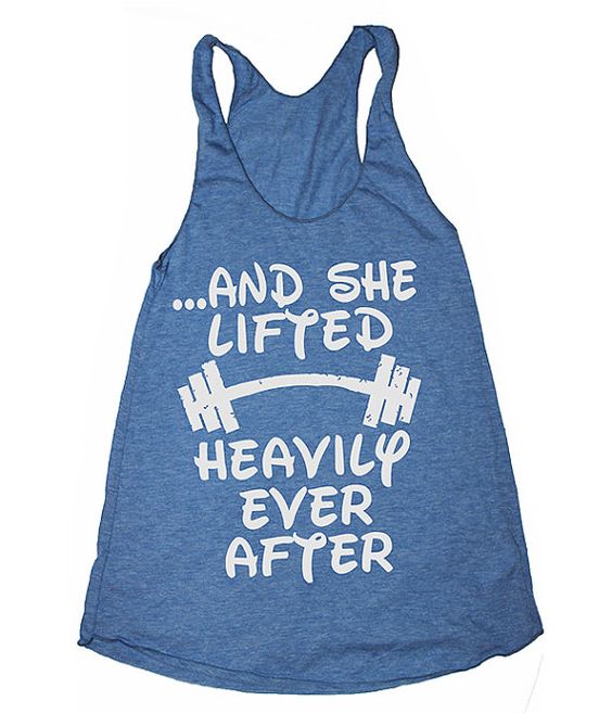 And She Lifted Heavily Ever After Funny Womens Triblend Racerback Tank ...