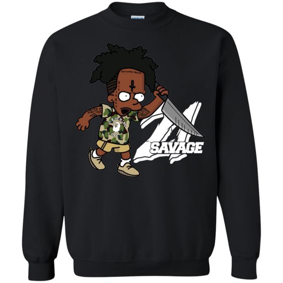 21 Savage Bart Simpson Pullover Sweatshirt DAP