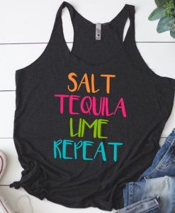 Salt Tequila Lime Repeat Women's Racerback Tank DAP