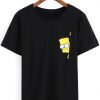 Simpson Print Loose Black T-Shirt DAP